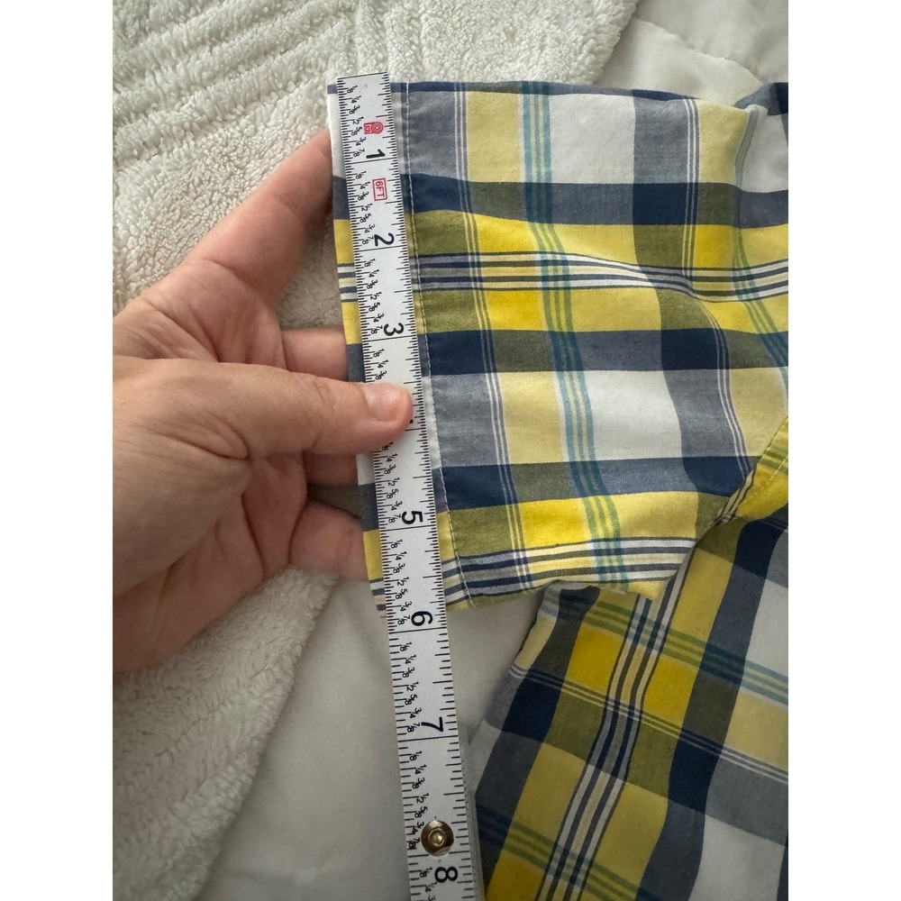 Wrangler Boys Yellow Plaid Short Sleeve Shirt / Size M (8) / Sku0094 - Picture 9 of 10